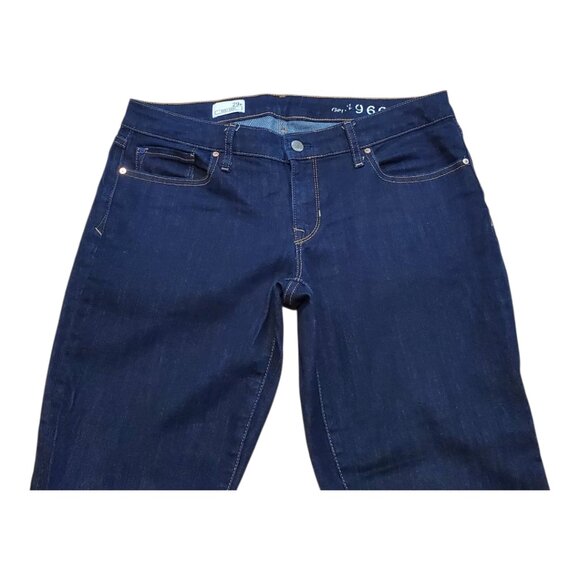 GAP 1969 SZ 29P Petite Women's Sexy Bootcut 5-Pocket Dark Wash Blue Jeans - Picture 6 of 13